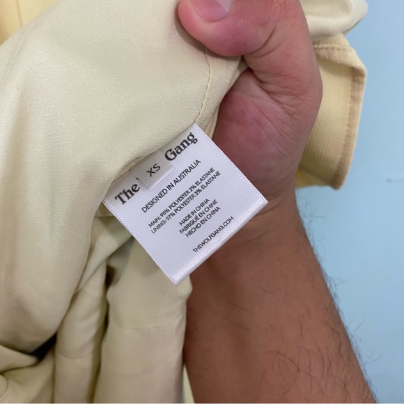 The Wolf Gang Flores Rose Floral Applique‎ Yellow One Shoulder Dress XS - Picture 10 of 11